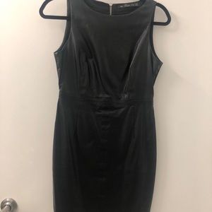 Zara Faux Leather Front black dress